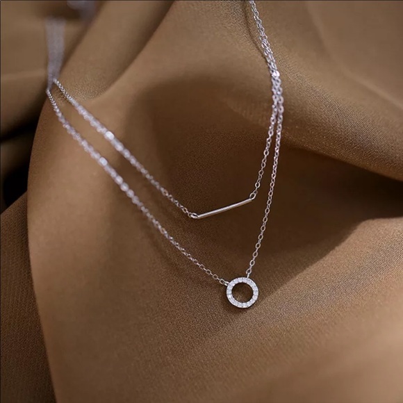 🦩Circle zirconia chain necklace🦩 - Picture 2 of 6